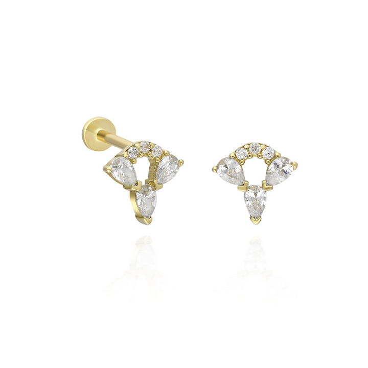 14K Solid Gold Threadless Piercing