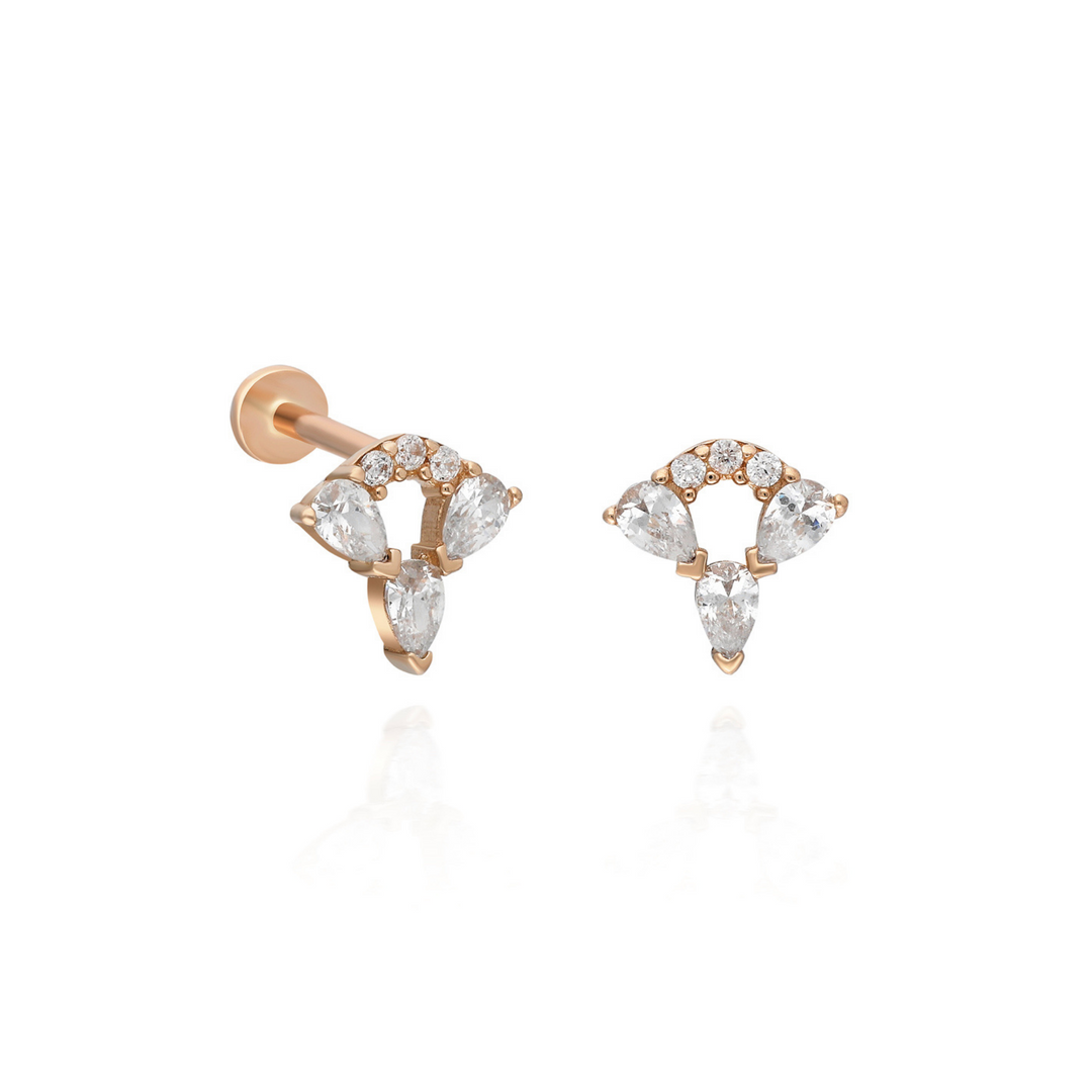 14K Solid Gold Threadless Piercing