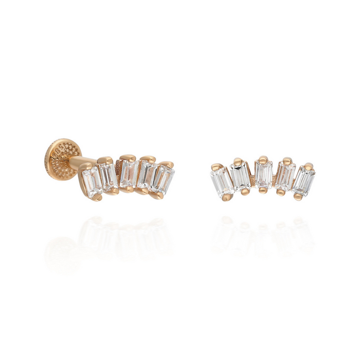 14K Solid Gold Threadless Piercing