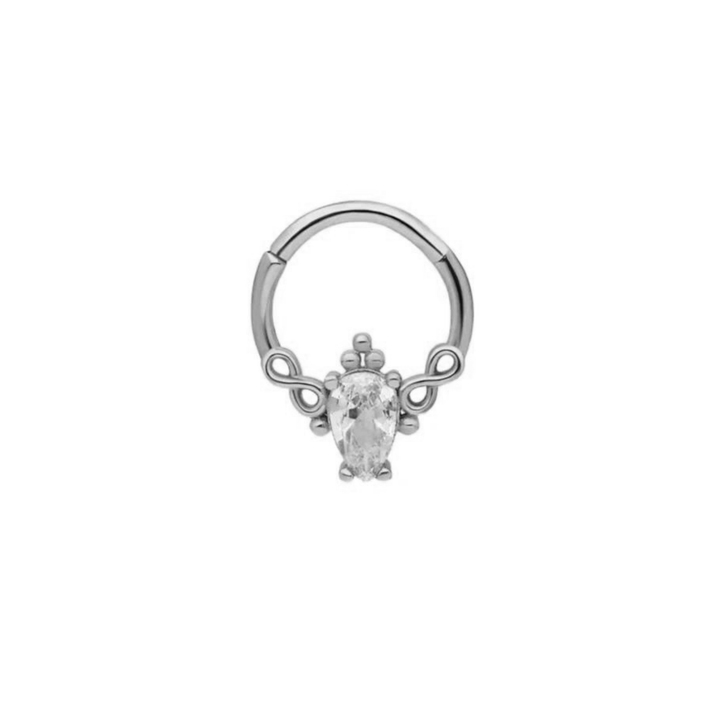 14K Solid Gold Clicker Hoop Piercing Single Drop