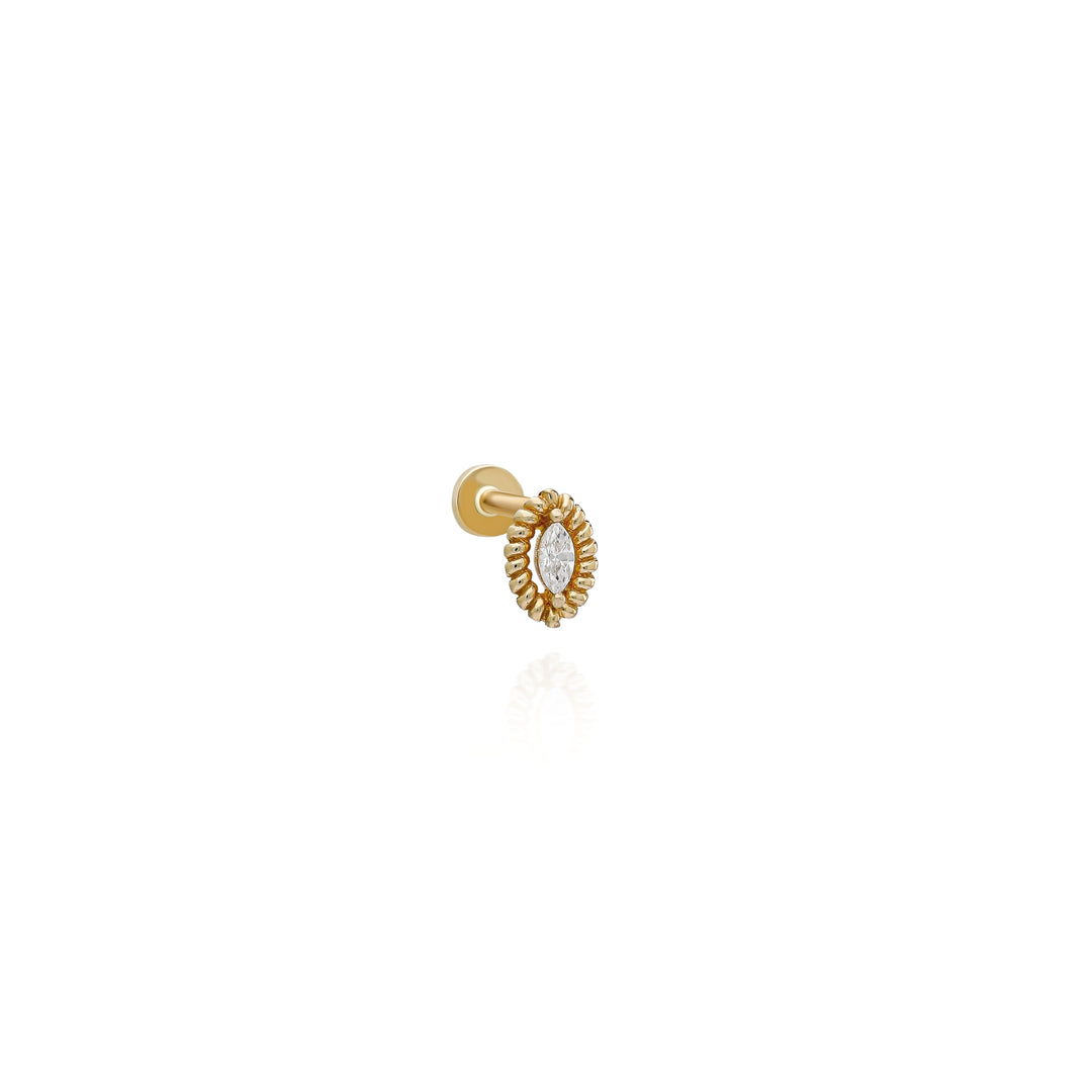 14K Solid Gold Threadless Piercing