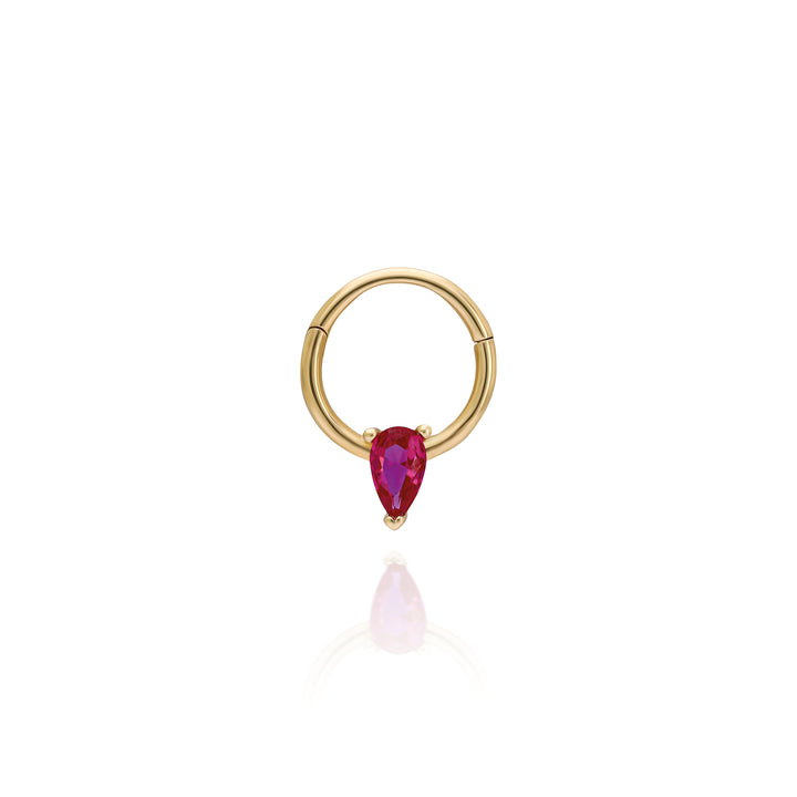 14K Solid Gold Clicker Hoop Piercing