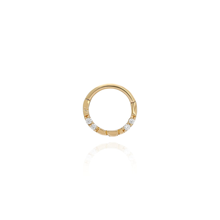 14K Solid Gold Clicker Hoop Piercing