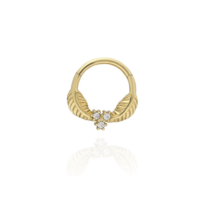 14K Solid Gold Clicker Hoop Piercing