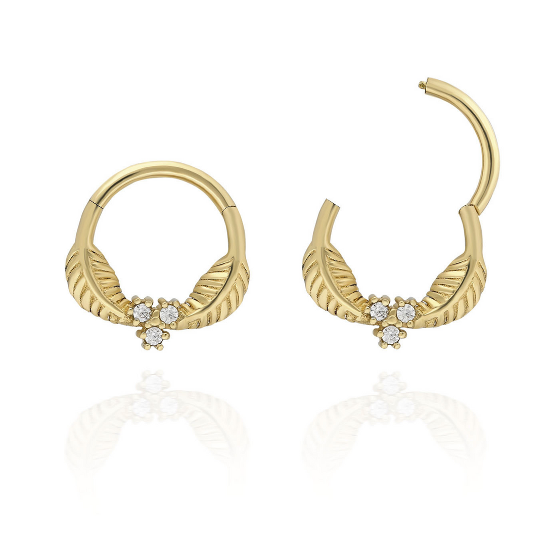 14K Solid Gold Clicker Hoop Piercing