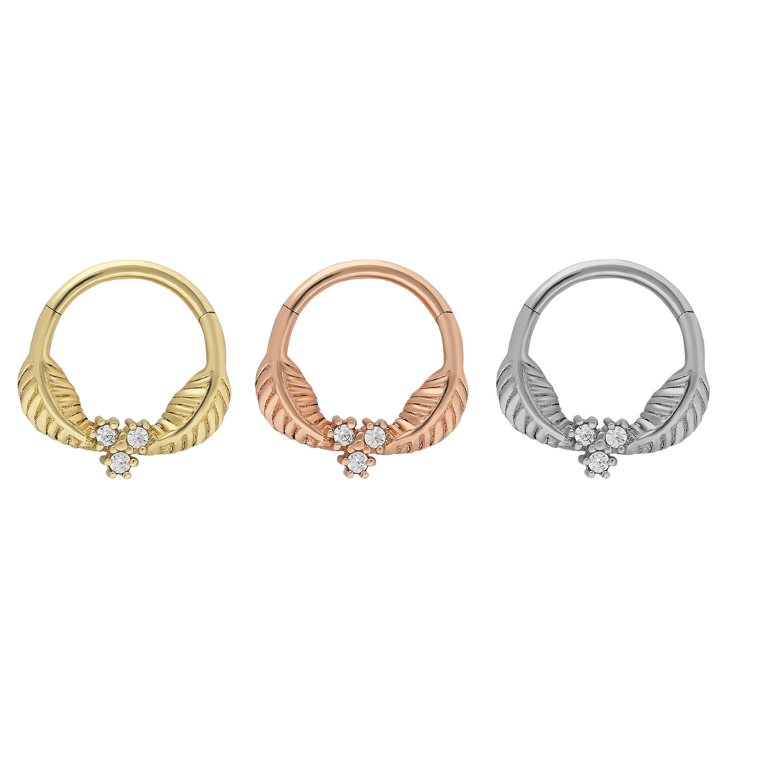 14K Solid Gold Clicker Hoop Piercing