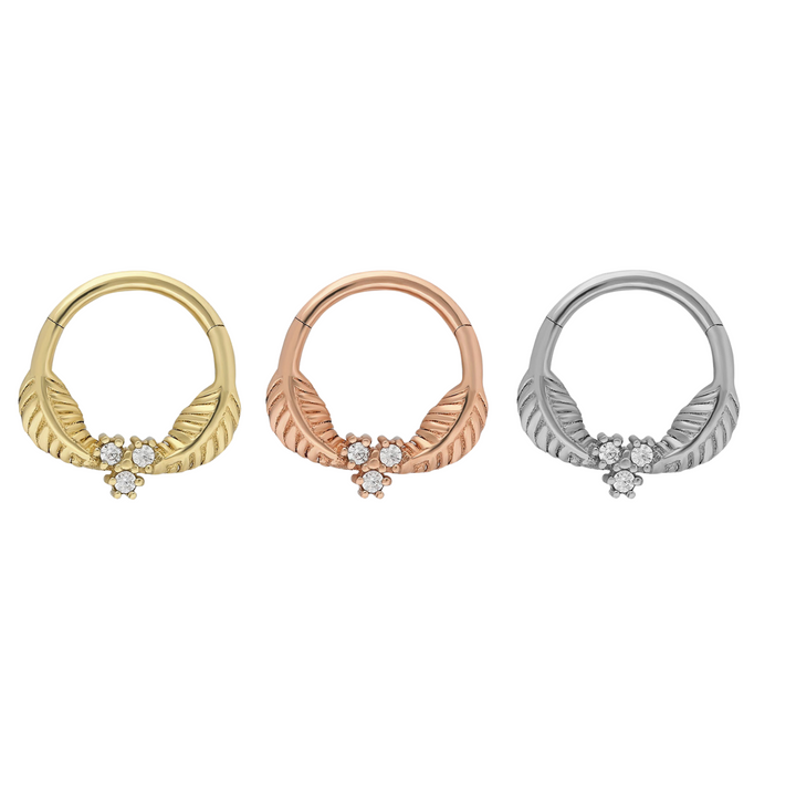 14K Solid Gold Clicker Hoop Piercing